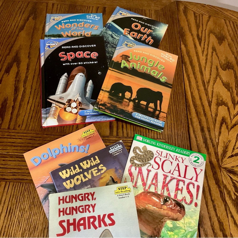 Kids Educational Books: sharks,snakes,wolves,dolphins,space,earth,jungle animals